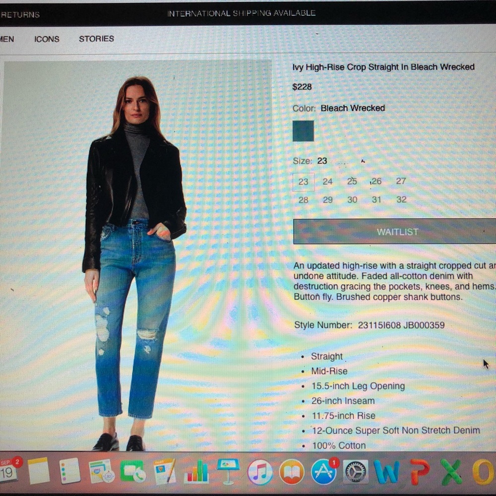 J Brand Ivy High-Rise Cropped/Distressed Jeans